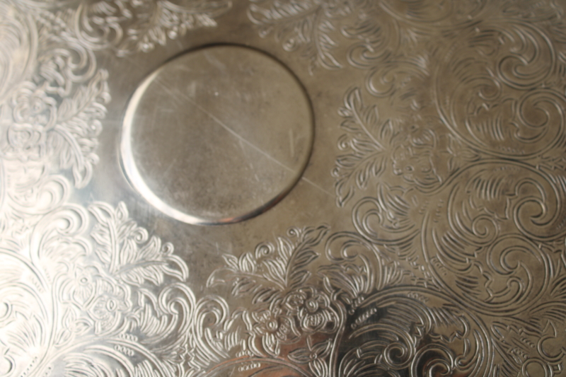 photo of Oneida Park Lane pattern silver plate cake stand tarnished vintage silver  #5