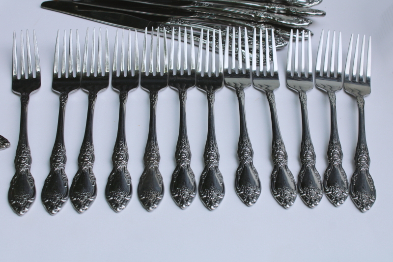 photo of Oneida President stainless flatware set 60 pieces, service for 10 plus extras and serving pieces  #2