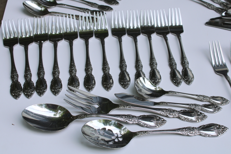 photo of Oneida President stainless flatware set 60 pieces, service for 10 plus extras and serving pieces  #3
