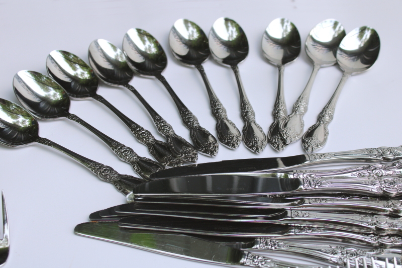 photo of Oneida President stainless flatware set 60 pieces, service for 10 plus extras and serving pieces  #4