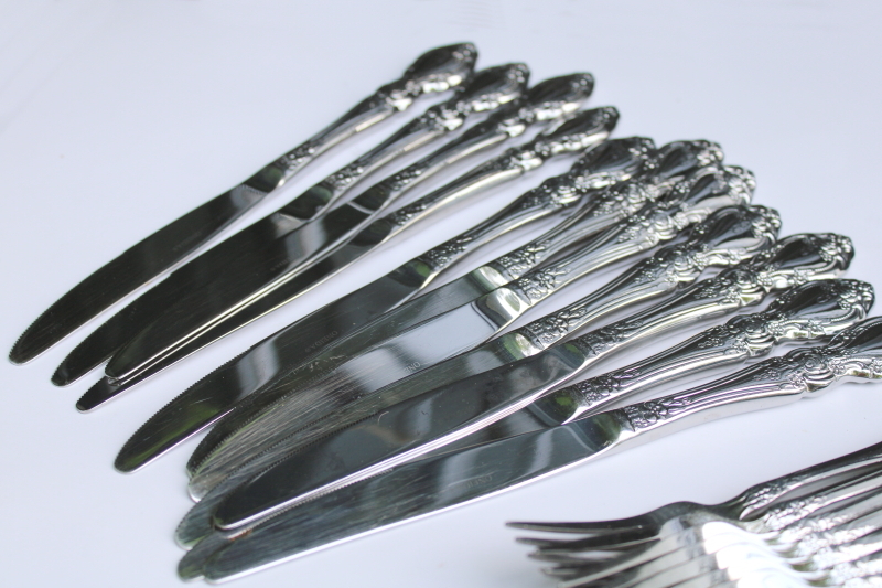 photo of Oneida President stainless flatware set 60 pieces, service for 10 plus extras and serving pieces  #6