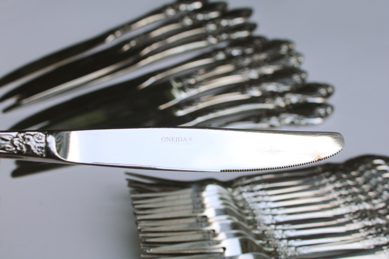 photo of Oneida President stainless flatware set 60 pieces, service for 10 plus extras and serving pieces  #7