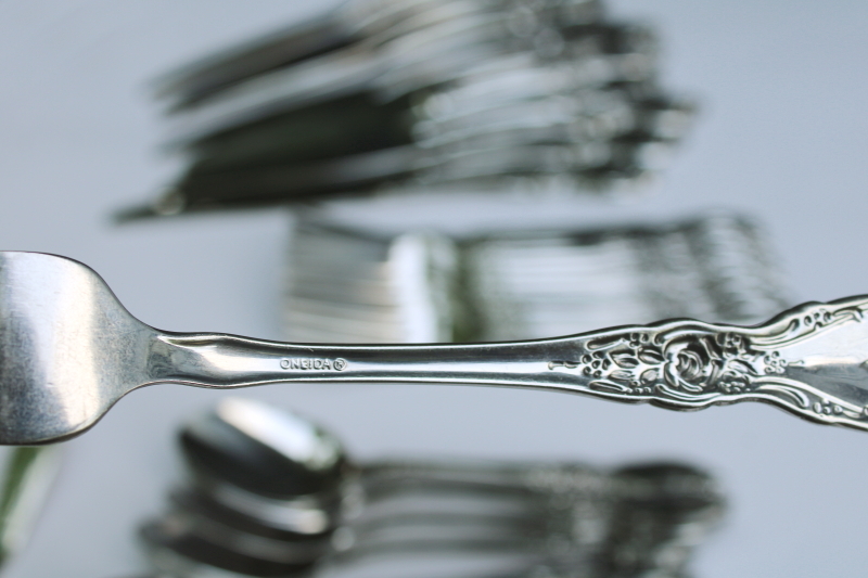photo of Oneida President stainless flatware set 60 pieces, service for 10 plus extras and serving pieces  #8