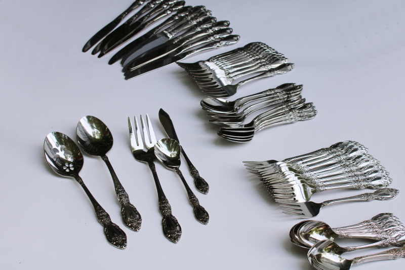 photo of Oneida President stainless flatware set 60 pieces, service for 10 plus extras and serving pieces  #9