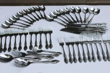 Oneida President stainless flatware set 60 pieces, service for 10 plus extras and serving pieces 