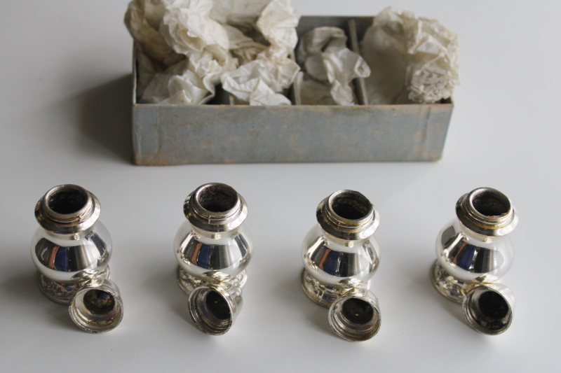 photo of Oneida silver plate mini shakers S&P sets, 20th century vintage traditional colonial style  #4