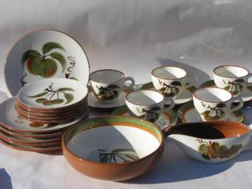 catalog photo of Orchard Song fruit vintage Stangl pottery dishes, bowls, plates, cups & saucers
