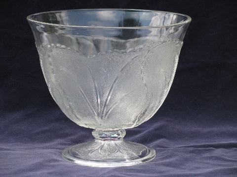 photo of Orchard crystal vintage Tree of Life pattern punch bowl, set of cups #2