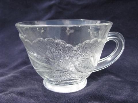 photo of Orchard crystal vintage Tree of Life pattern punch bowl, set of cups #3