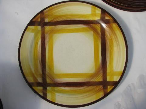 photo of Organdie Vernon Kilns vintage California pottery, 15 dinner plates lot #2