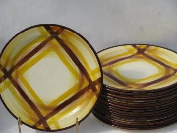 catalog photo of Organdie Vernon Kilns vintage California pottery, 15 dinner plates lot