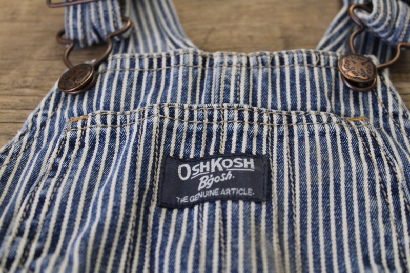 photo of OshKosh bGosh baby overalls vest back railroad stripe denim size 24 months #5