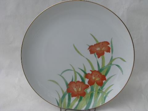 photo of Otagiri - Japan, 8 dinner plates w/ flowers, Gibson Greetings patterns #2