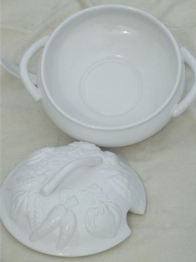 photo of Over & Back majolica embossed fruit earthenware soup tureen & ladle  #5