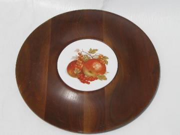 catalog photo of Ozarks walnut wood cheese and fruit serving plate tray