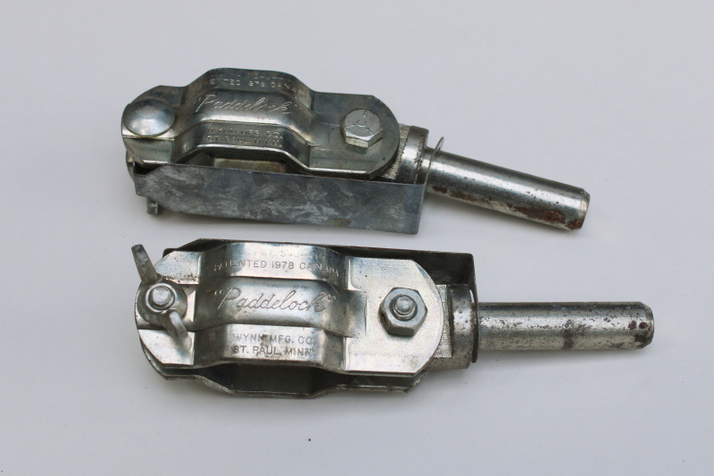 photo of Paddle Locks oarlocks, unused vintage patent hardware, canoe paddles oar locks for row boat rowing  #1