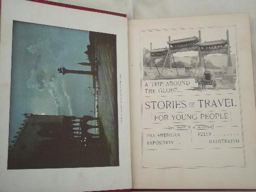 photo of Pan-American Exposition Stories illustrated children's book,& antique world travel photos #3