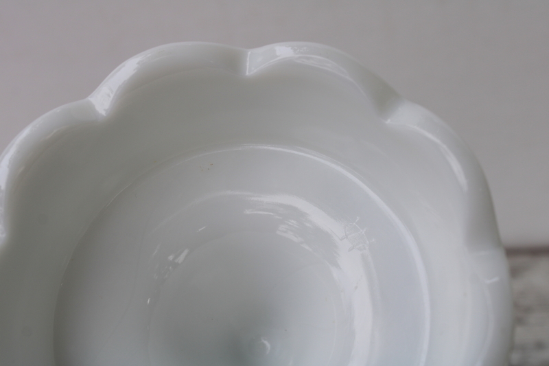 photo of Paneled Grape milk glass candle holders, vintage Westmoreland glass candlesticks  #3