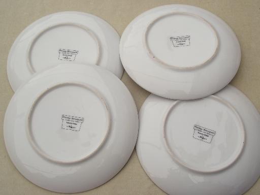 photo of Pansy Bouquet porcelain dessert plates set, Sheffield Garden Club china #3