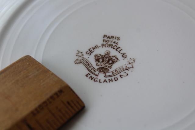 photo of Paris brown transferware poppy floral antique vintage Johnson Brothers china salad plates #7