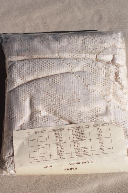 photo of Parma Nottingham lace tablecloth, mint in package Scranton lace ivory 70 x 108 #4