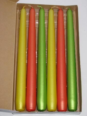 photo of Partylite dinner taper candle, lot of 12, metallic citrus candles #2