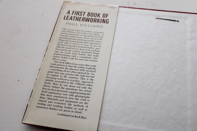 photo of Paul Villiard A First Book of Leatherworking 1972 leather craft techniques illustrated  #3