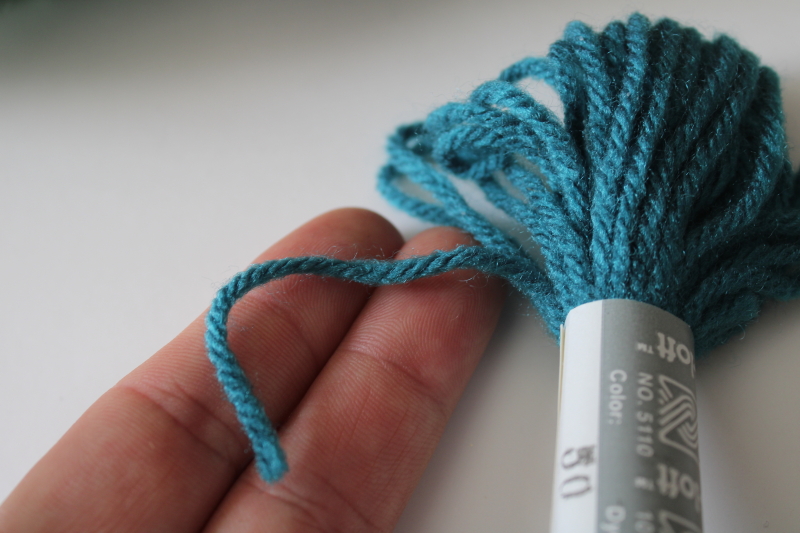 photo of Pearl Loft acrylic tapestry yarn vintage skeins lot, teal, mint green, ivory  #6