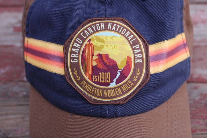 photo of Pendleton hat, Grand Canyon National Park cotton baseball cap, blanket stripe on brown #2
