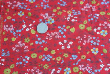 catalog photo of Peter Pan Fabrics vintage red calico print cotton material, 4 yards