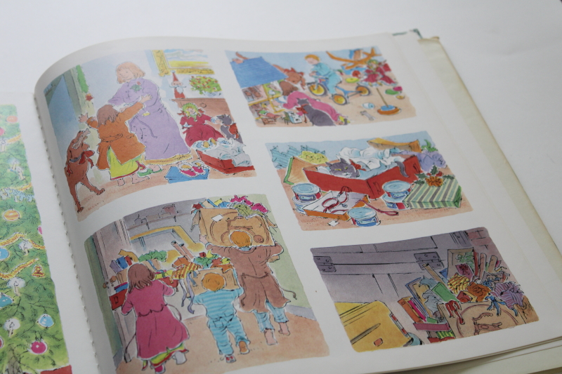 photo of Peter Spier Christmas! first edition 80s vintage art picture book without words, family holiday #6