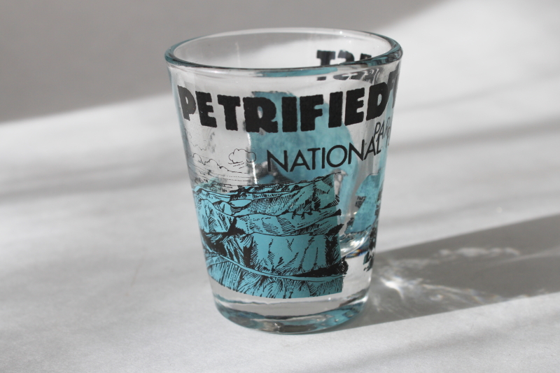 photo of Petrified Forest National Park print shot glass vintage collectible souvenir  #1