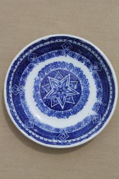 catalog photo of Petrus Regout Maastricht Holland old stick spatter Delft flow blue & white china tea saucer bowl