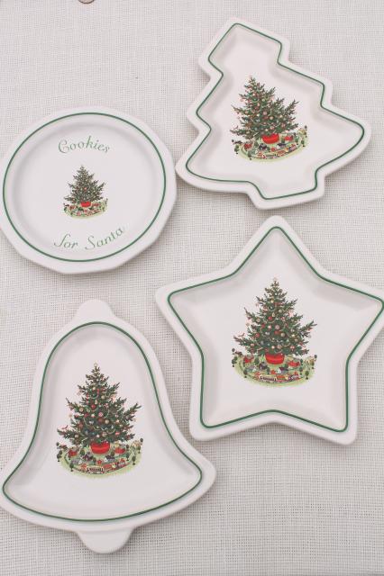 photo of Pfaltzgraff Christmas Heritage holiday dishes - Cookies for Santa, star, bell, tree shapes #5