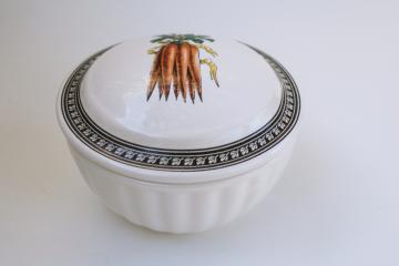 Pfaltzgraff Farmer's Market jar candle, round ceramic box w/ lid, carrots