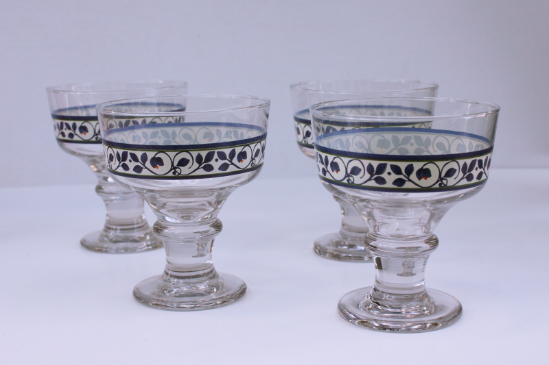 photo of Pfaltzgraff Orleans pattern glassware chunky stemware set of 4 dessert glasses #1