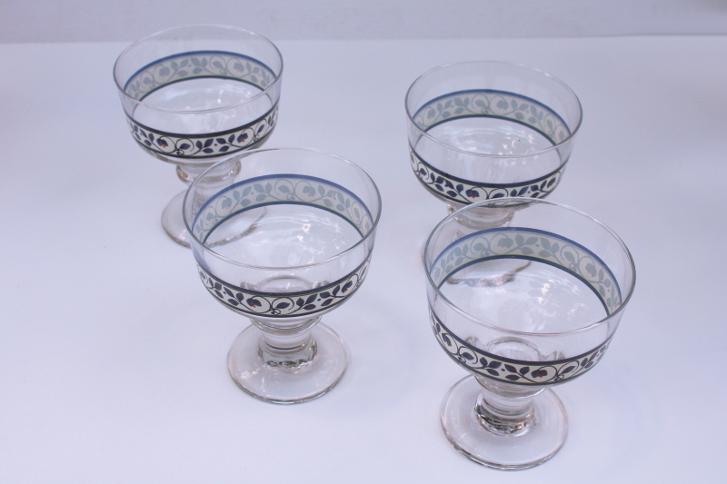 photo of Pfaltzgraff Orleans pattern glassware chunky stemware set of 4 dessert glasses  #2