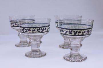 catalog photo of Pfaltzgraff Orleans pattern glassware chunky stemware set of 4 dessert glasses 