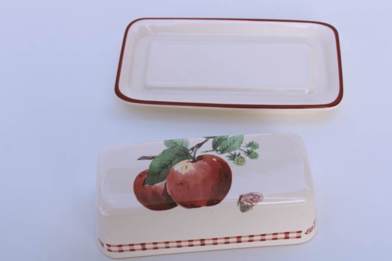 photo of Pfaltzgraff Red Delicious apple pattern covered butter dish  #2