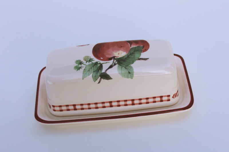 photo of Pfaltzgraff Red Delicious apple pattern covered butter dish  #5