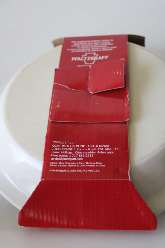 photo of Pfaltzgraff Winterberry holly pie pan & red cardinal pie bird new in pkg vintage #4
