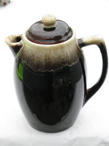 photo of Pfaltzgraff gourmet brown drip pottery coffee pot #1