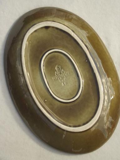 photo of Pfaltzgraff green drip pottery platter, Gourmet stoneware by Pfaltgraff #2