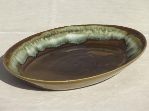 photo of Pfaltzgraff green drip pottery platter, Gourmet stoneware by Pfaltgraff #3