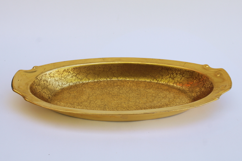 photo of Pickard china gold encrusted rose and daisy celery tray, long oval dish art deco vintage  #1