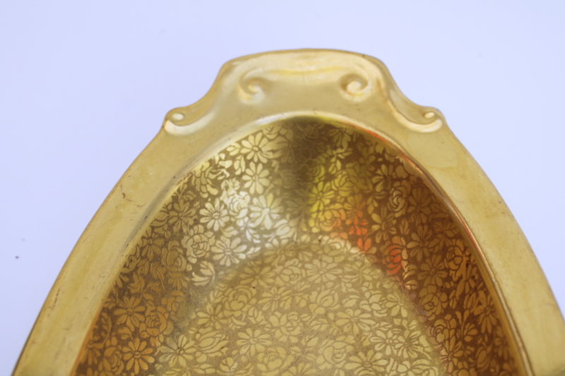 photo of Pickard china gold encrusted rose and daisy celery tray, long oval dish art deco vintage  #6