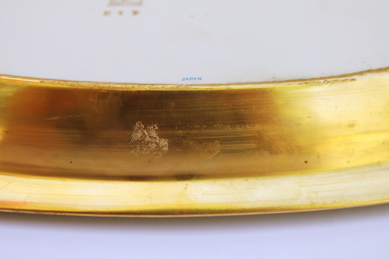 photo of Pickard china gold encrusted rose and daisy celery tray, long oval dish art deco vintage  #9