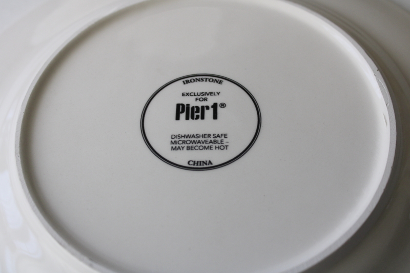 photo of Pier 1 Bradford black plaid salad plates, never used ironstone china, modern farmhouse style #4