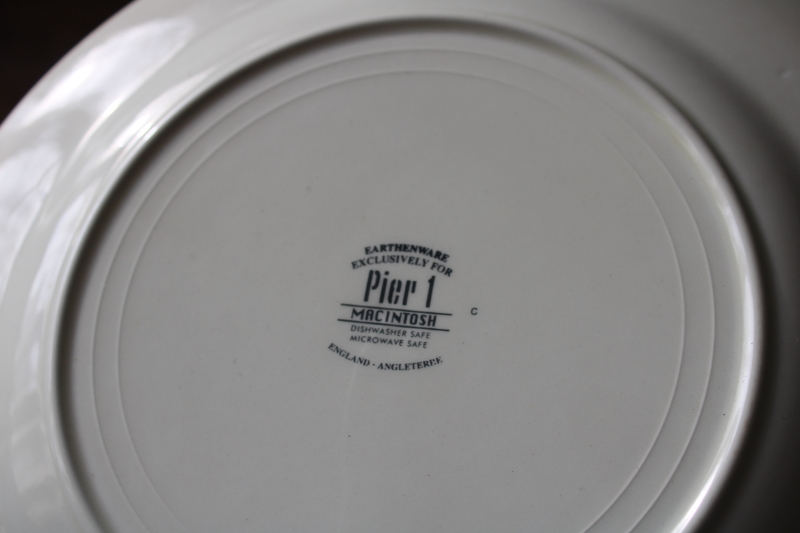 photo of Pier 1 Macintosh pattern dinner plates, botanical fruit print in antique illustration style #5