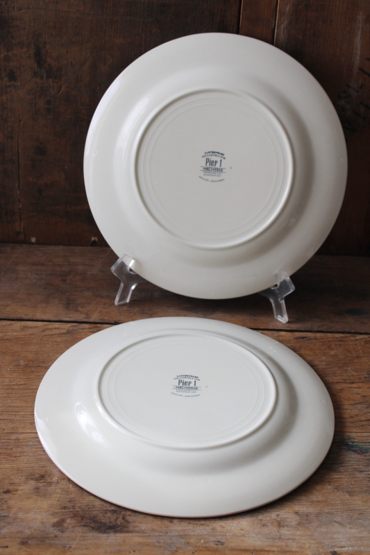 photo of Pier 1 Macintosh pattern dinner plates, botanical fruit print in antique illustration style #6